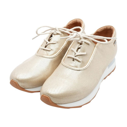 Gold Low Top Athletic Shoes