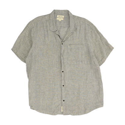 Black Plaid Short Sleeve Button Down