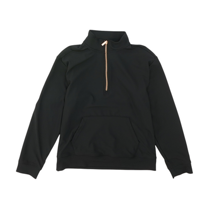 Black Solid 1/4 Zip Pullover