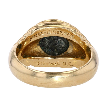 18K Yellow Gold Antique Coin Fashion Ring