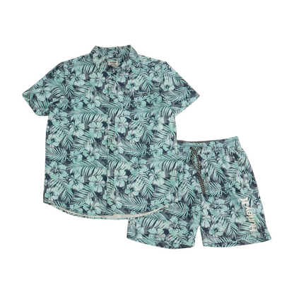 Blue Tropical Short Set