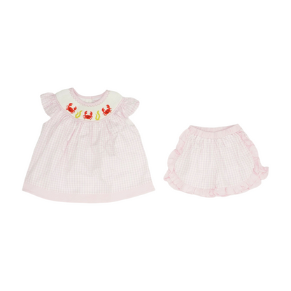 Pink Plaid Short Sleeve Set