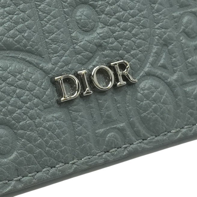 Deep Gray Dior Gravity Leather Bifold Wallet