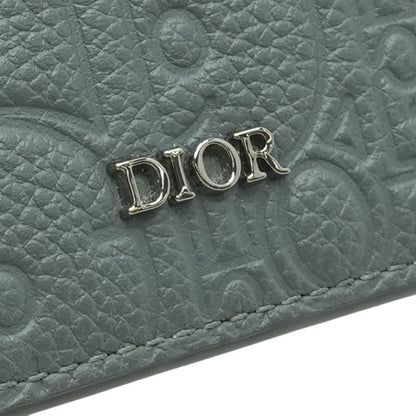 Deep Gray Dior Gravity Leather Bifold Wallet