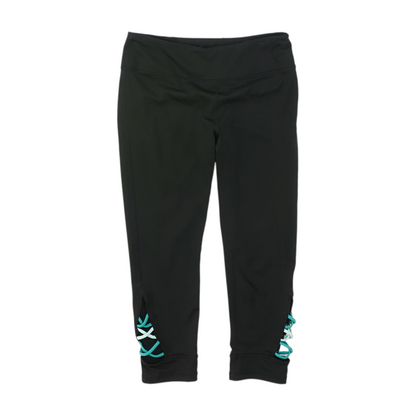 Black Solid Active Capris