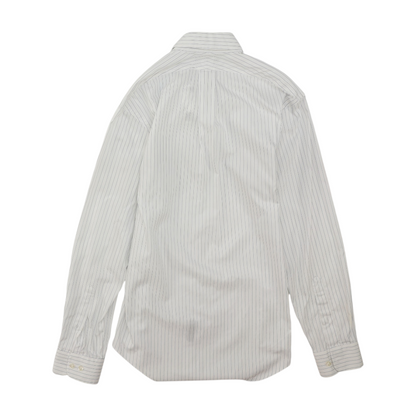 White Striped Long Sleeve Button Down