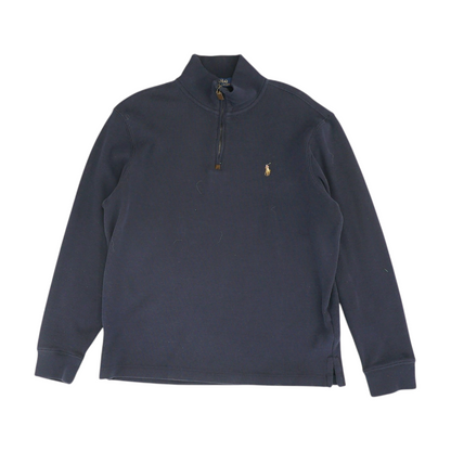Navy Solid 1/4 Zip Pullover