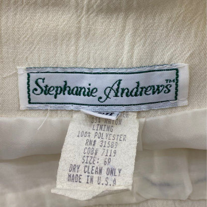 Vintage Ivory Solid Midi Skirt