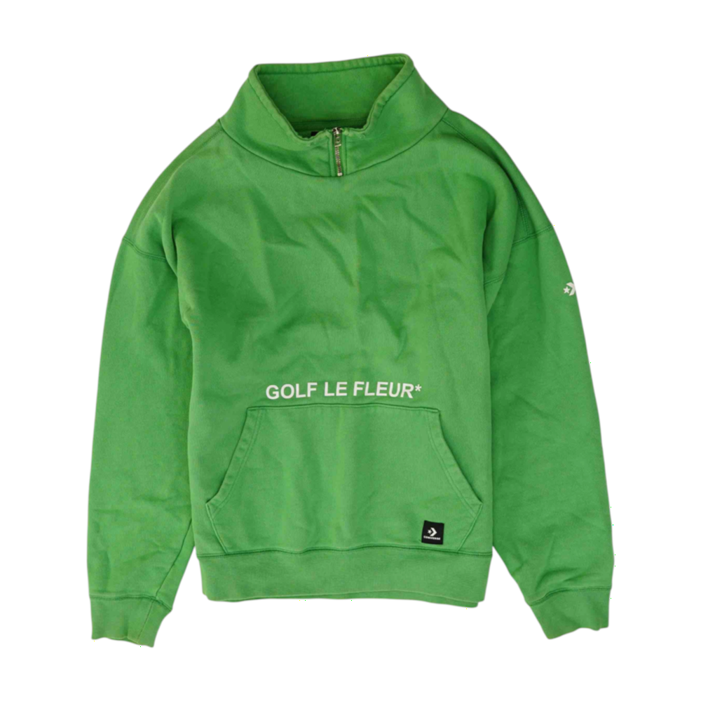 Green Solid 1/4 Zip Pullover