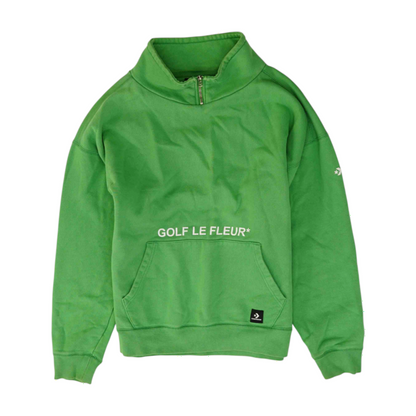 Green Solid 1/4 Zip Pullover