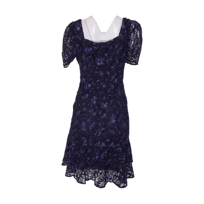 Navy Floral Midi Dress