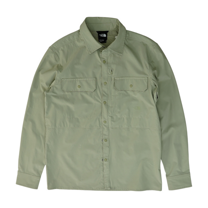 Green Solid Outdoor Button Down