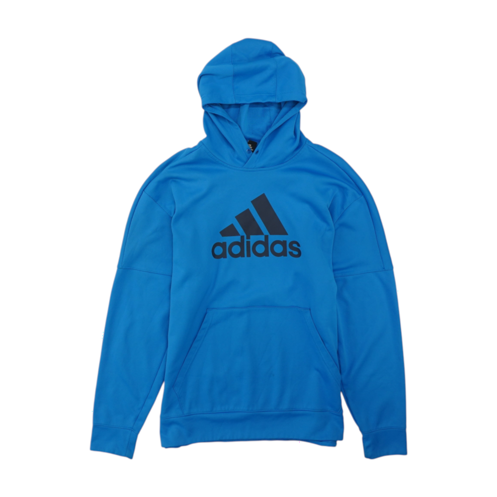 Blue Solid Hoodie Pullover