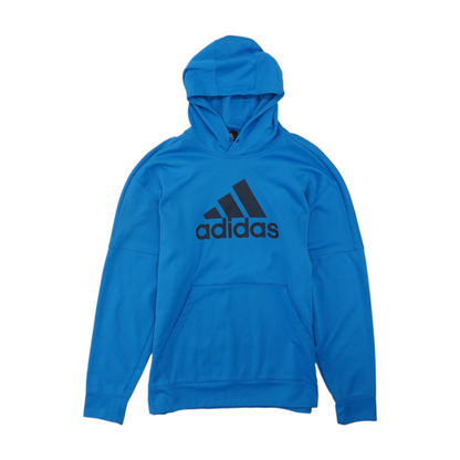 Blue Solid Hoodie Pullover