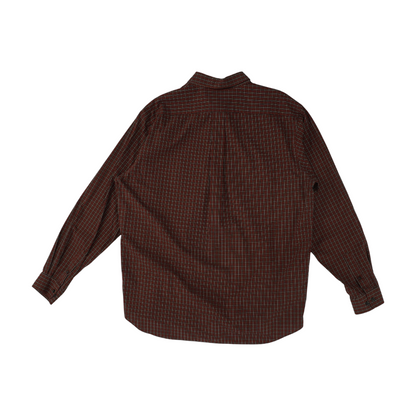 Red Tall Plaid Long Sleeve Button Down