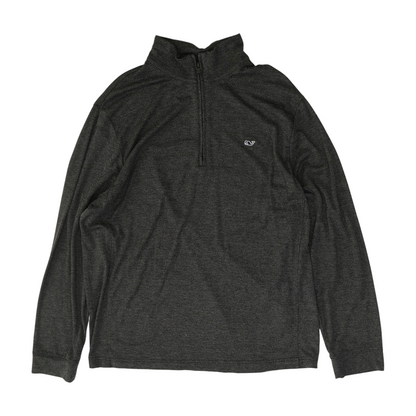 Gray Striped 1/4 Zip Pullover