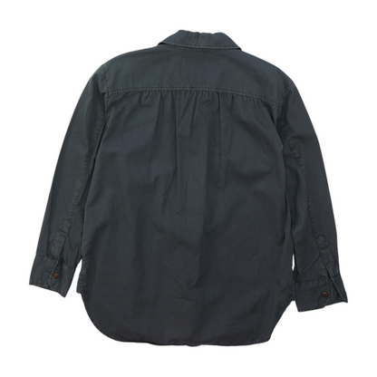 Gray Solid Long Sleeve Button Down