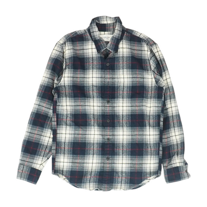Navy Plaid Flannel Button Down