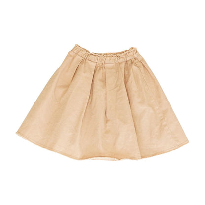 Peach Solid Midi Skirt