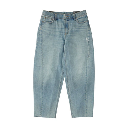 Blue Mid Rise Wide Leg Jeans