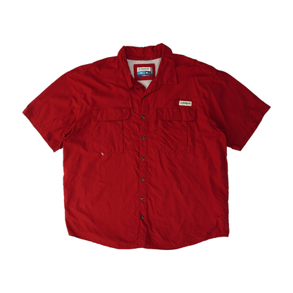 Red Solid Outdoor Button Down