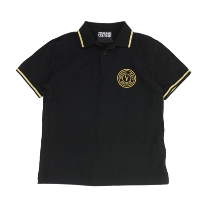 Black Solid Short Sleeve Polo