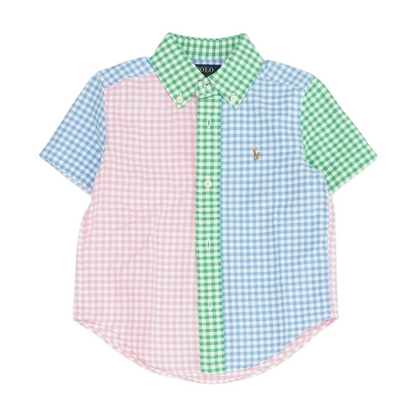 Multi Check Short Sleeve Button Down