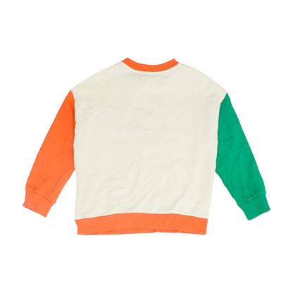 Beige Color Block Sweatshirt Pullover