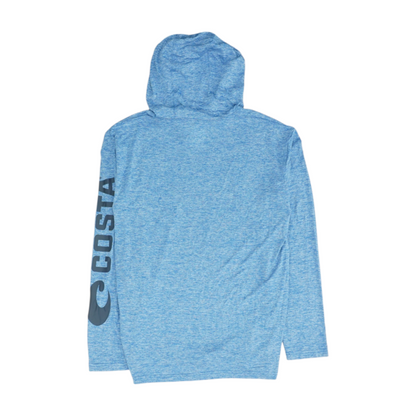 Blue Solid Hoodie Pullover