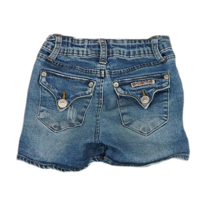 Blue Solid Denim Shorts