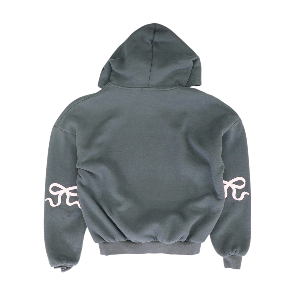 Gray Solid Hoodie Pullover