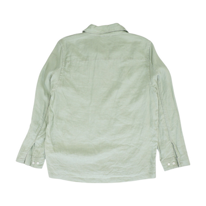 Green Solid Long Sleeve Button Down