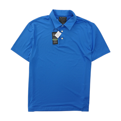 Blue Solid Short Sleeve Polo