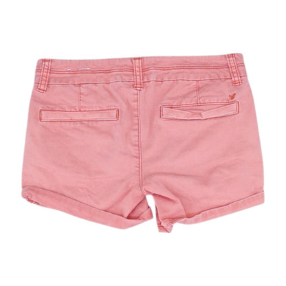 Pink Solid Denim Shorts