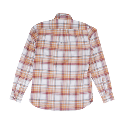 Orange Plaid Flannel Button Down