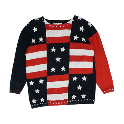 Vintage American Flag Pullover Sweater