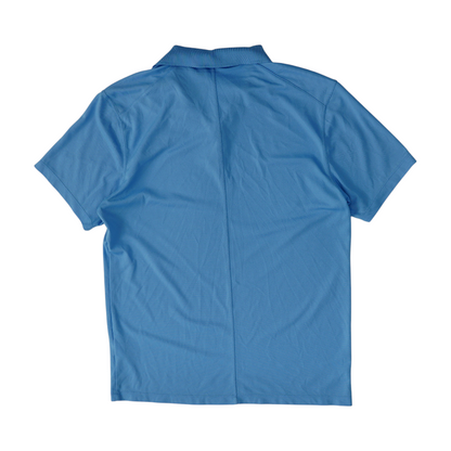 Blue Solid Short Sleeve Polo