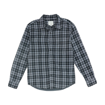 Gray Plaid Long Sleeve Button Down