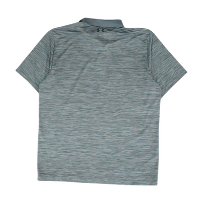 Gray Striped Short Sleeve Polo