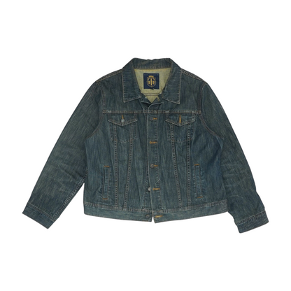 Navy Solid Denim Jacket