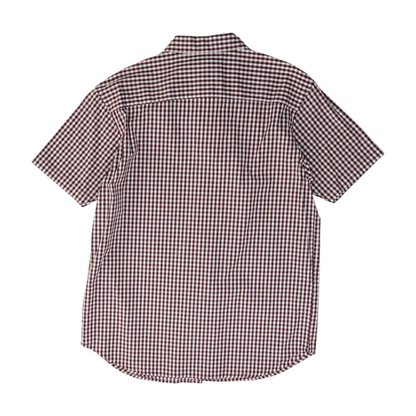 Maroon Check Short Sleeve Button Down