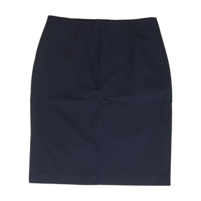 Navy Solid Midi Skirt
