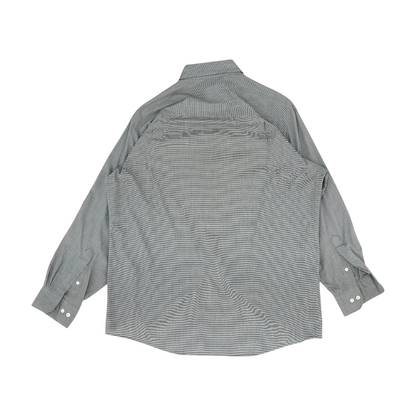 Gray Solid Long Sleeve Button Down