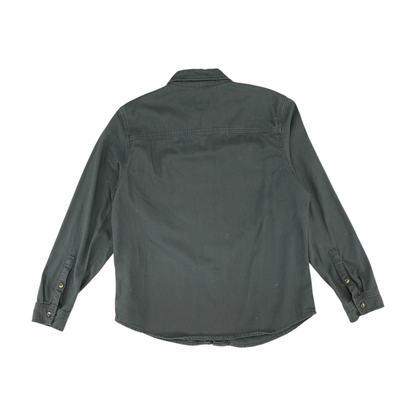 Gray Solid Long Sleeve Button Down