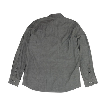 Gray Solid Long Sleeve Button Down