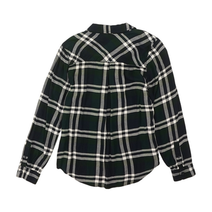 Navy Plaid Long Sleeve Button Down