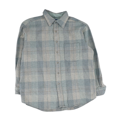 Beige Check Flannel Button Down