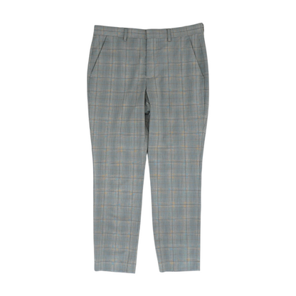 Gray Plaid Regular Pants