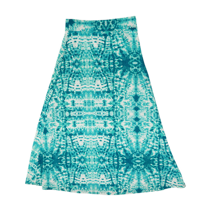 Turquoise Print Maxi Skirt