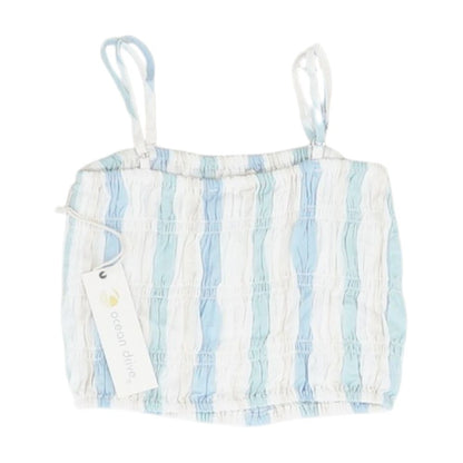 Multi Striped Cropped Blouse